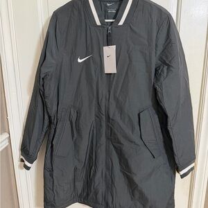 Nike Charcoal Gray Bomber Jacket with White Trim